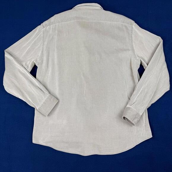 Vintage Armani Jeans Gray Long Sleeve Button Up Shirt Men size XXL Casual 90s - Picture 3 of 11